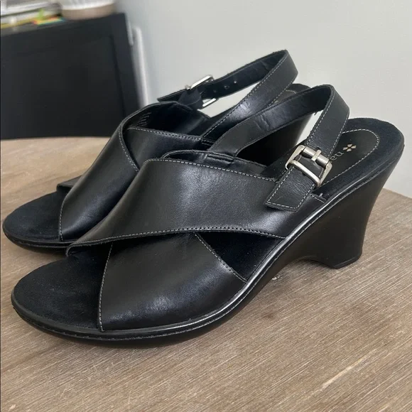Naturalizer Leather Wedge Sandals Open Toe Slingback Women’s Size 7.5 - Picture 8 of 13